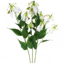 Lírio artificial, decoração com flores, planta artificial, flor de seda branca L82cm 3 unidades