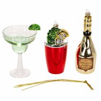 Itens Miniaturas de decoração de coquetel para pendurar na árvore de Natal, 14 cm, 6 peças