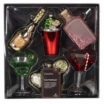 Itens Miniaturas de decoração de coquetel para pendurar na árvore de Natal, 14 cm, 6 peças