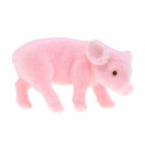Porco da sorte rosa reunido 9 cm 6 unidades