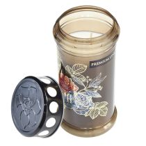 Itens Velas funerárias marrons, luzes funerárias, flores Ø7,5cm H16,5cm 6 unidades