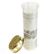 Itens Velas graves rosas luz de luto branca Ø7cm Alt.23,5cm 100h 2 unidades