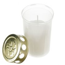 Itens Velas graves em ouro branco Ø5,5cm Alt.11,5cm 24 horas 12 peças