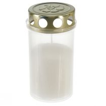 Itens Velas graves em ouro branco Ø5,5cm Alt.11,5cm 24 horas 12 peças