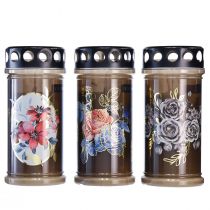 Itens Luzes graves motivo velas flores Ø7,5cmH16,5cm 3 dias 3 unid.