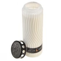 Itens Tampa de vela grave com motivo flor branca preta 10 dias Alt.27cm