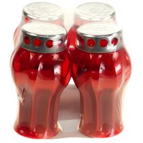 Itens Velas graves luzes vermelhas de luto luzes memoriais Ø10cm Alt.18cm 4 unidades