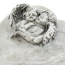 Corações de decoração sepulcral com anjo de 9 cm 3 unidades