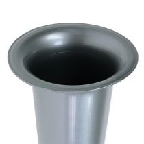 Itens Vaso grave prateado 28,5cm