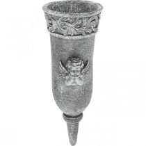 Ornamentos de sepultura Flores de luto Vaso de sepultura com anjo L29,5cm