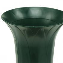 Itens Vasos de túmulo de plástico decoração de túmulo verde escuro H31cm 5 unidades