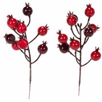 Itens Ramo artificial de romã com hastes ramificadas para decoração de vaso, 19 cm, 4 peças