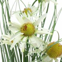 Itens Grama artificial com Echinacea em um vaso branco de 56 cm
