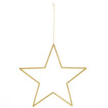 Itens Estrelas decorativas douradas brilhantes de 24 cm para pendurar - Conjunto de 6 enfeites de Natal