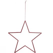 Itens Estrelas grandes vermelhas de Natal com glitter para pendurar, 24 cm, conjunto de 6