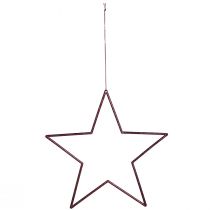 Itens Estrelas decorativas grandes para pendurar, 24 cm, glitter cor de framboesa, decoração de Natal, conjunto de 6
