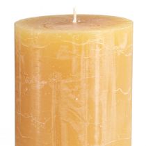 Itens Conjunto de velas de pilar XXL, cor mel, cria uma atmosfera aconchegante, 85x200mm, 100h de duração, pacote com 2 unidades.