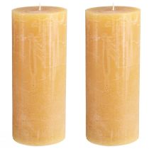 Itens Conjunto de velas de pilar XXL, cor mel, cria uma atmosfera aconchegante, 85x200mm, 100h de duração, pacote com 2 unidades.