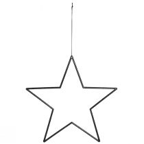 Itens Estrelas grandes pretas com glitter para pendurar, Ø24cm, decoração de Natal e festas, conjunto de 6