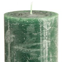 Itens Conjunto de 2 velas cilíndricas, verde-escuras, 85x200mm – Velas decorativas elegantes e duradouras para um ambiente acolhedor.