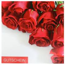 Cartão-presente rosas vermelhas + envelope 1p