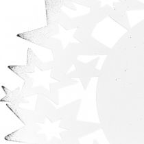 Prato de Natal Prato decorativo de metal com estrelas branco Ø34cm