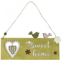 Itens Decoração de janela, decoração para pendurar, placa de madeira "Sweet Home", 25 cm, 2 peças