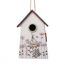 Itens Decoração suspensa decoração de primavera casa de passarinho caixa de nidificação verde branco 19cm