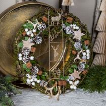 Decoração suspensa decoração de veado de Natal ouro vintage 42,5×7×4cm