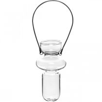 Itens Mini vasos de vidro vaso pendurado suporte de metal decoração de vidro H10.5cm 4pcs