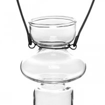 Itens Mini vasos de vidro vaso pendurado suporte de metal decoração de vidro H10.5cm 4pcs