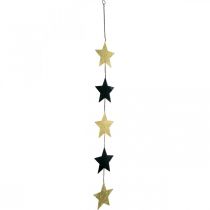 Itens Pingente de estrela de decoração de natal ouro preto 5 estrelas 78cm