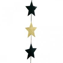 Pingente de estrela de decoração de natal ouro preto 5 estrelas 78cm