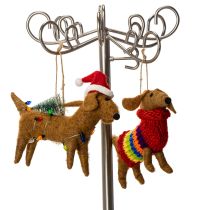 Itens Enfeite decorativo de cachorro dachshund para árvore de Natal, 16 cm, 2 peças.