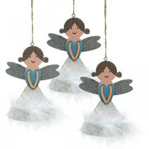 Itens Figuras de decoração de natal enfeites de árvore de natal madeira 14,5x10cm 6uds