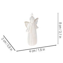 Itens Pingente de anjo decorativo para pendurar na árvore de Natal, 8 cm, conjunto de 4 peças.