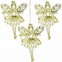 Pingente de duendes elfos para decoração de árvore de Natal dourado H15cm 16uds