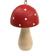 Cogumelos decorativos fly agaric cogumelos de madeira para pendurar H8.5cm 6pcs