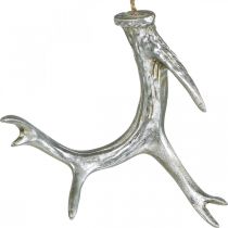 Pingente de natal deco chifre advento prata 15 cm 4 peças