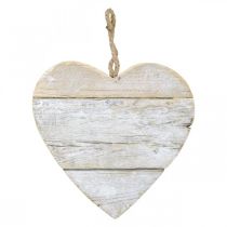 Coração de madeira, coração decorativo para pendurar, coração deco branco 20cm