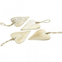 Itens Coração de madeira, coração decorativo para pendurar, decoração de coração Alt.10cm 4 unid.