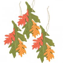 Pingente decorativo de outono folhas de madeira folha de carvalho 17 cm 6 unidades