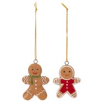 Itens Enfeites decorativos de boneco de gengibre para árvores de Natal, 6 cm, 12 peças