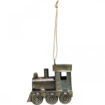 Itens Enfeite de locomotiva para árvore de Natal, de metal, com 7,5 cm de altura.