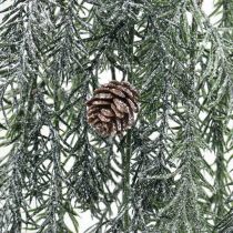 Ramo de natal para pendurar pinhas nevadas 110cm