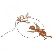 Itens Anel decorativo anjo metal ferrugem decoração de Natal 23,5x16,5cm 3 un