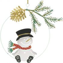 Pingente de natal boneco de neve decoração anel metal Ø14cm 3uds
