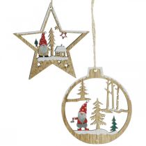 Pingente de Natal enfeites de árvore de Natal gnomo 8/10cm 12uds