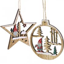 Pingente de Natal enfeites de árvore de Natal gnomo 8/10cm 12uds