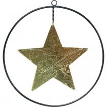 Pingente de estrela de decoração de natal ouro preto 12,5cm 3uds